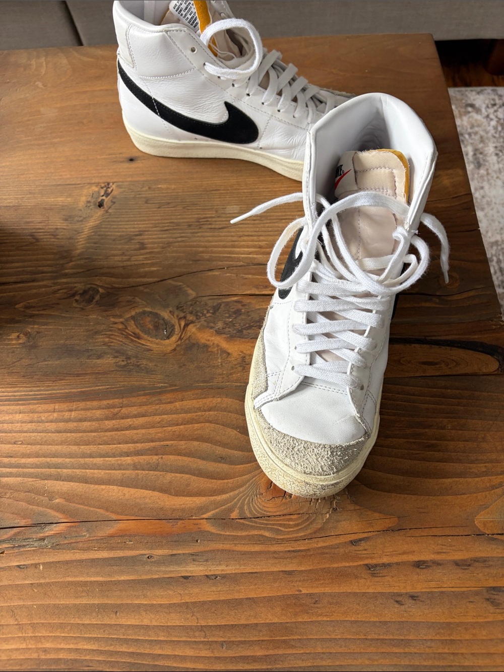 Nike Women’s White and Black High-Top Sneakers